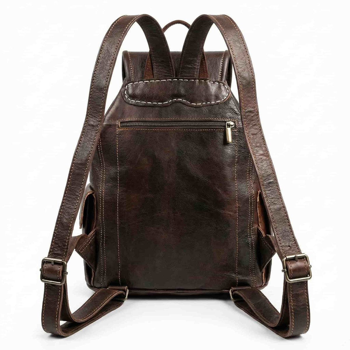 Vintage Moroccan Leather Backpack | Handmade Minimalist Bag 