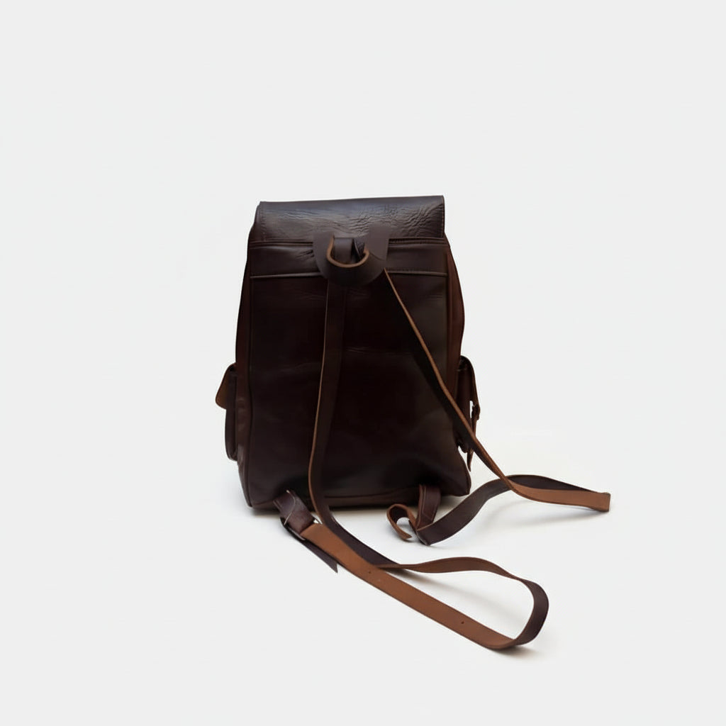 Moroccan Kilim Leather Backpack – Handmade Berber Style Bag