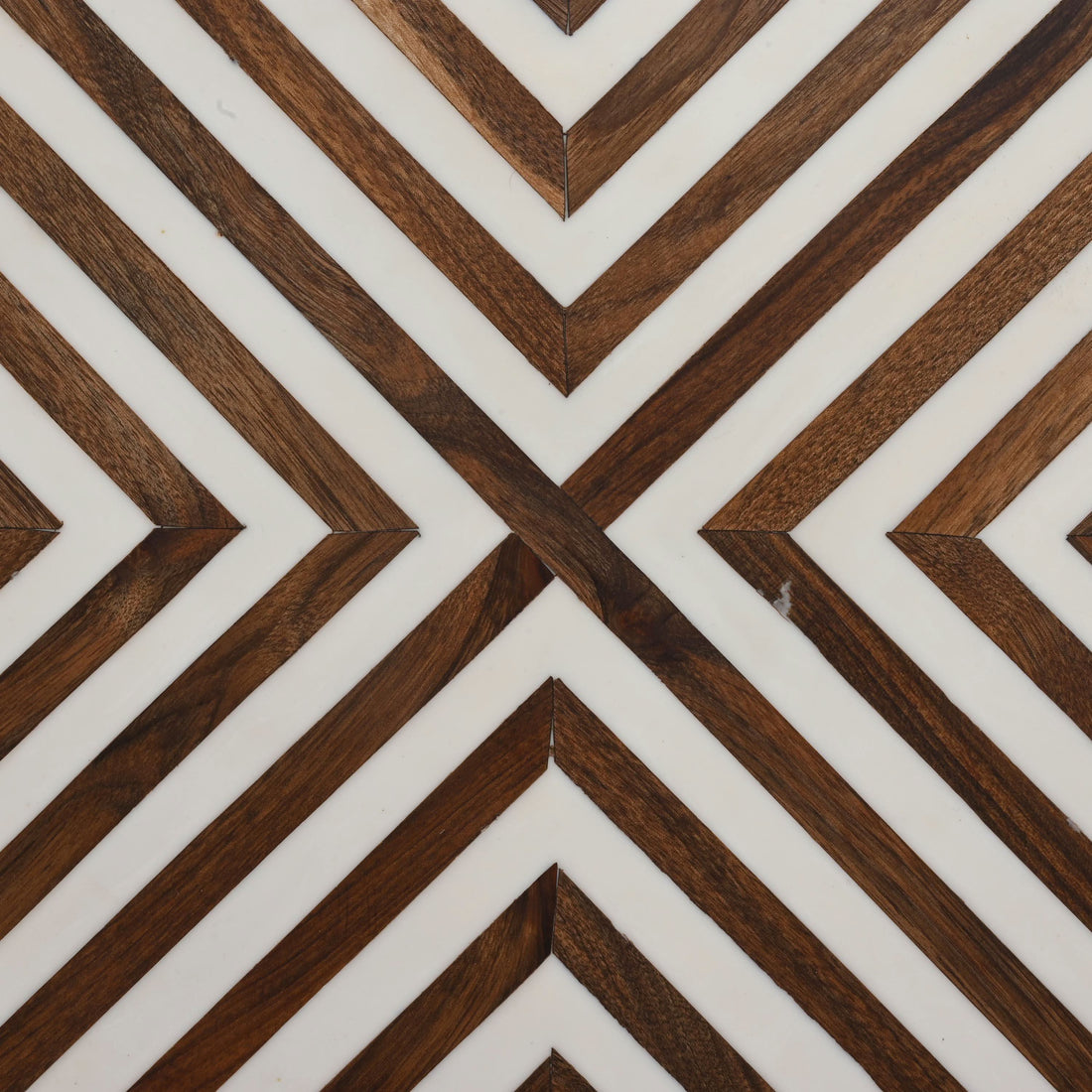 Brown wood and resin Moroccan side table artisan detail