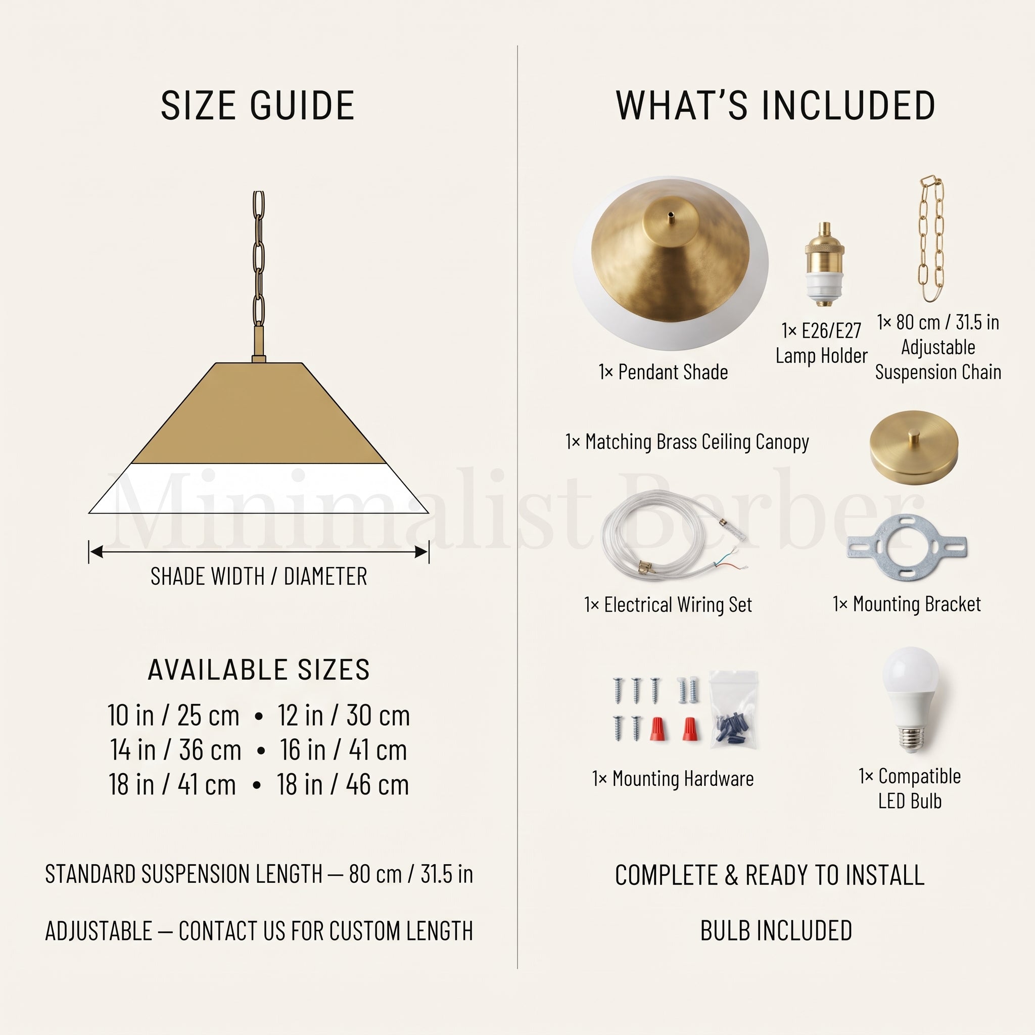 Two-Tone Handmade Brass Dome Pendant Light