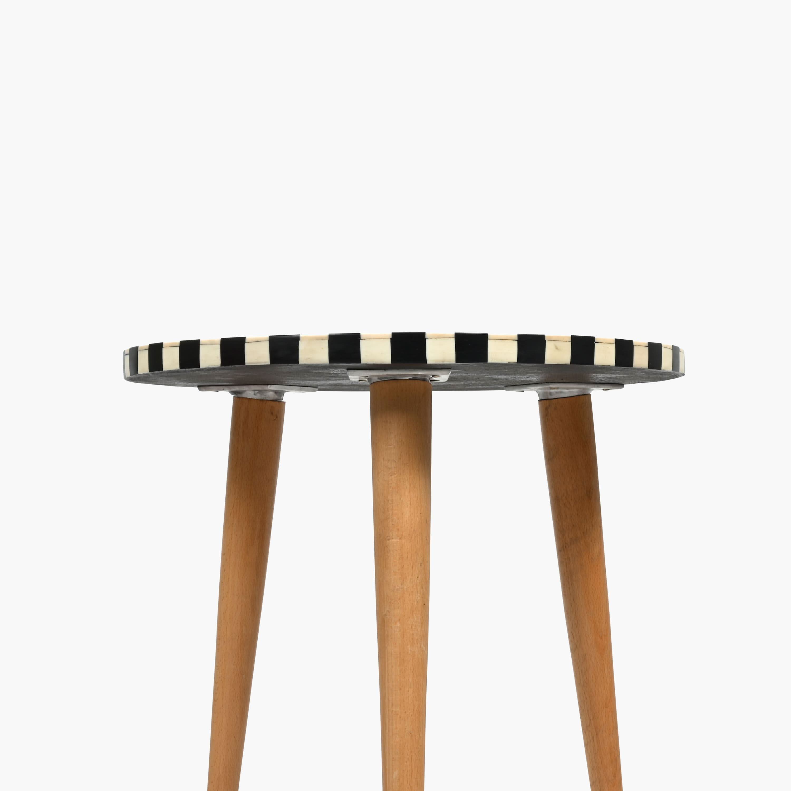 Dark wood and resin Moroccan accent side table