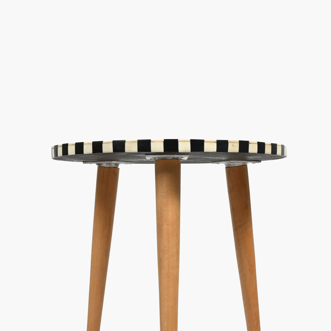 Dark wood and resin Moroccan accent side table