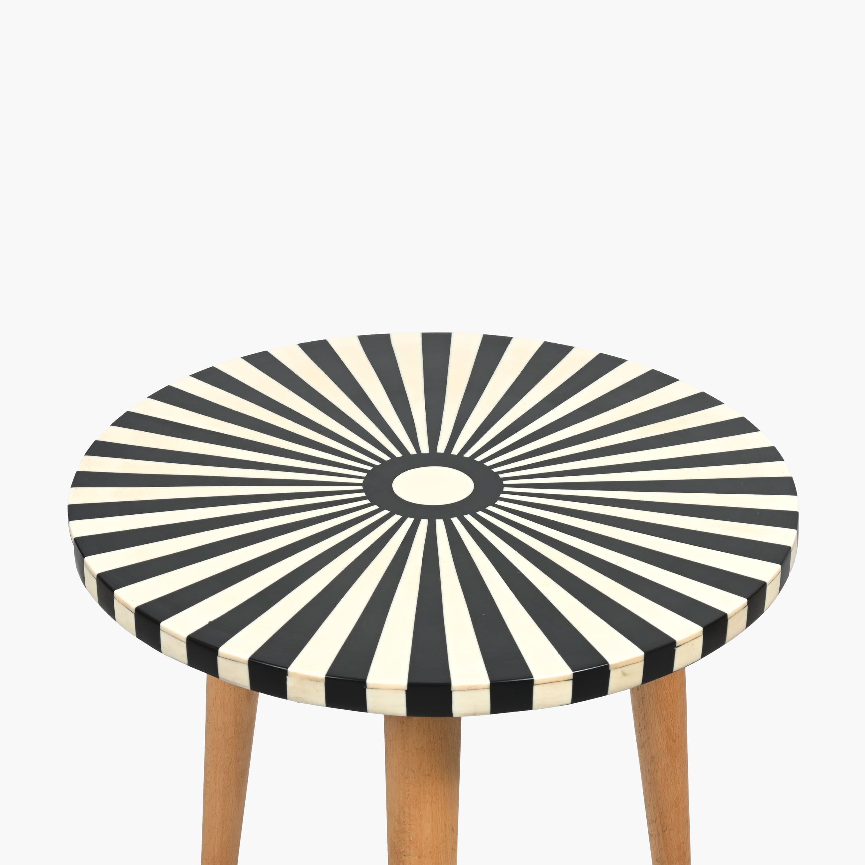 Moroccan dark wood and resin side table artisan design