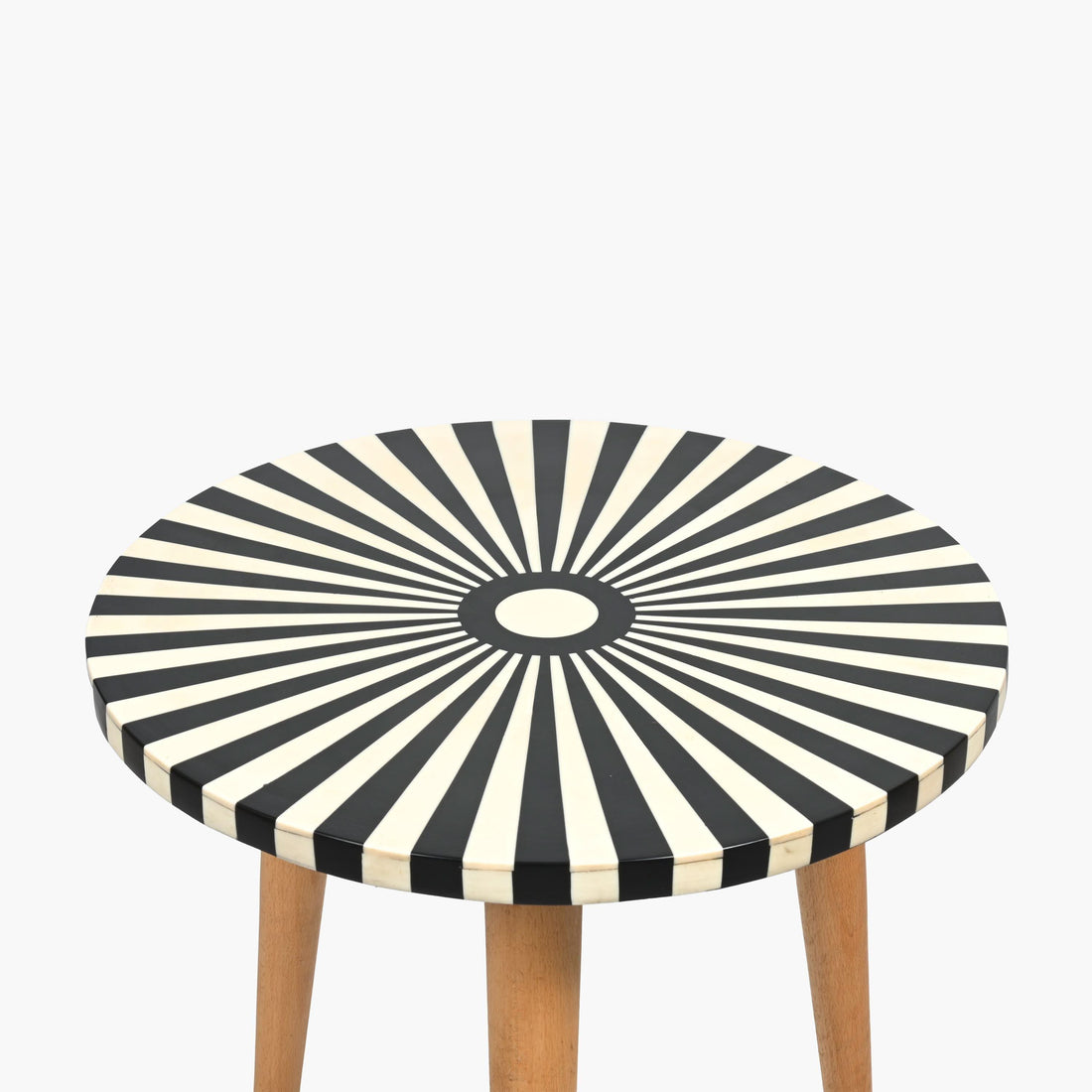 Moroccan dark wood and resin side table artisan design