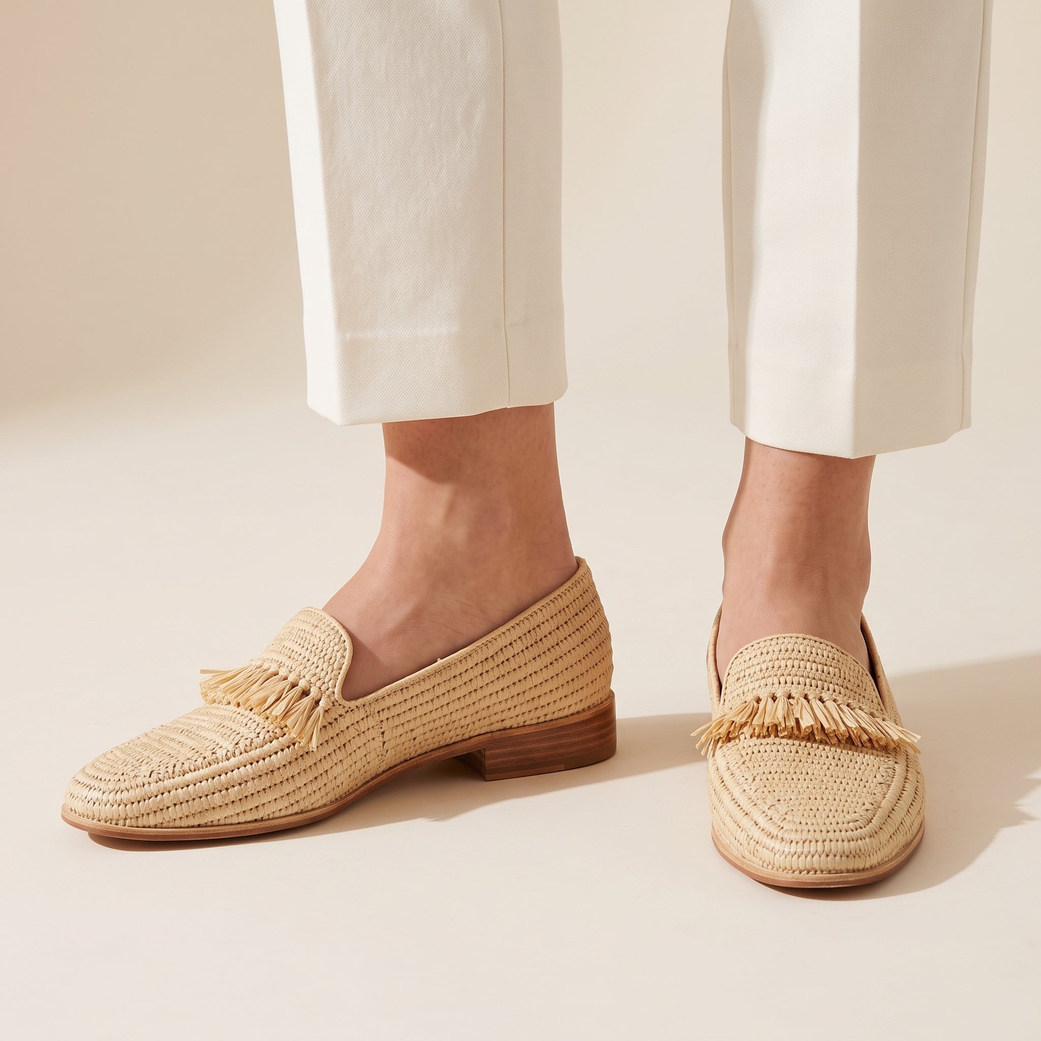 Handmade Raffia Oxford Shoes for Women