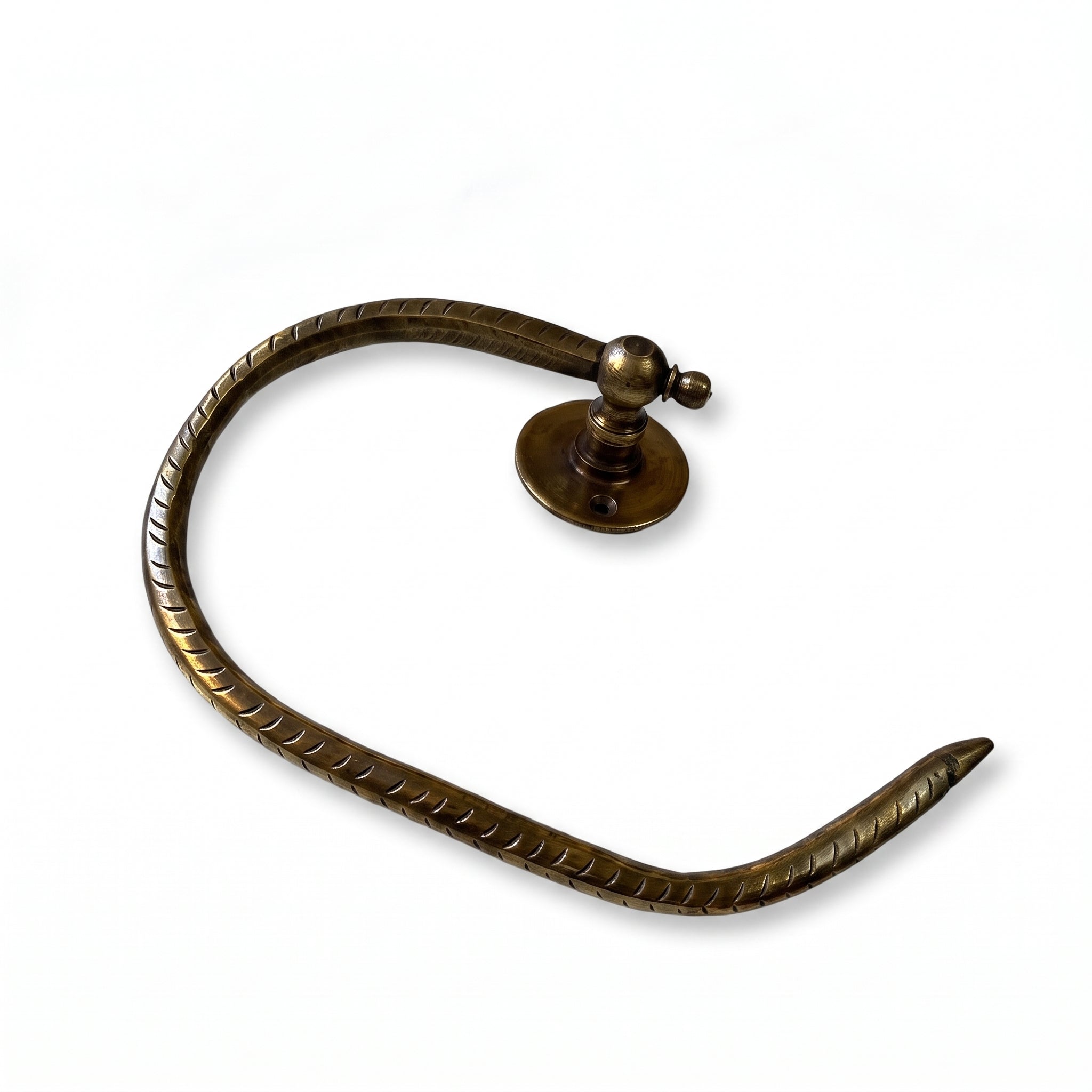 Hand-Engraved Antique Brass Toilet Paper Holder