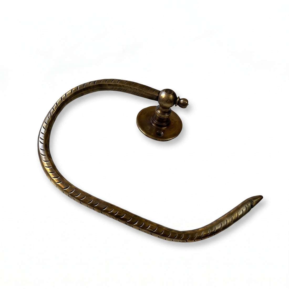Hand-Engraved Antique Brass Toilet Paper Holder