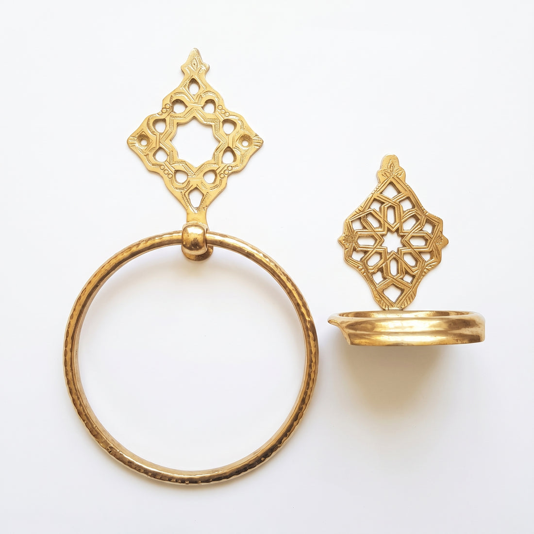 Brass Soap Dish & Towel Ring Set
