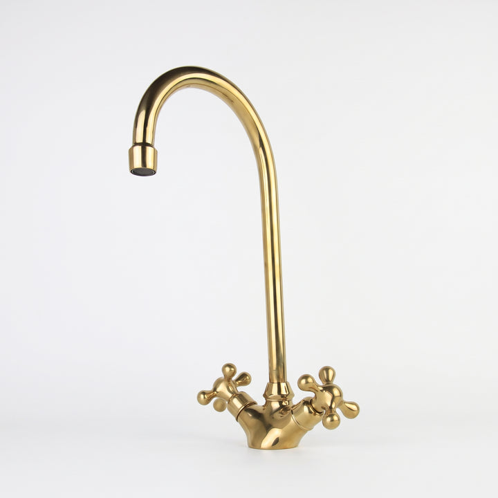 Handmade Brass Bathroom Faucet with Two Handles