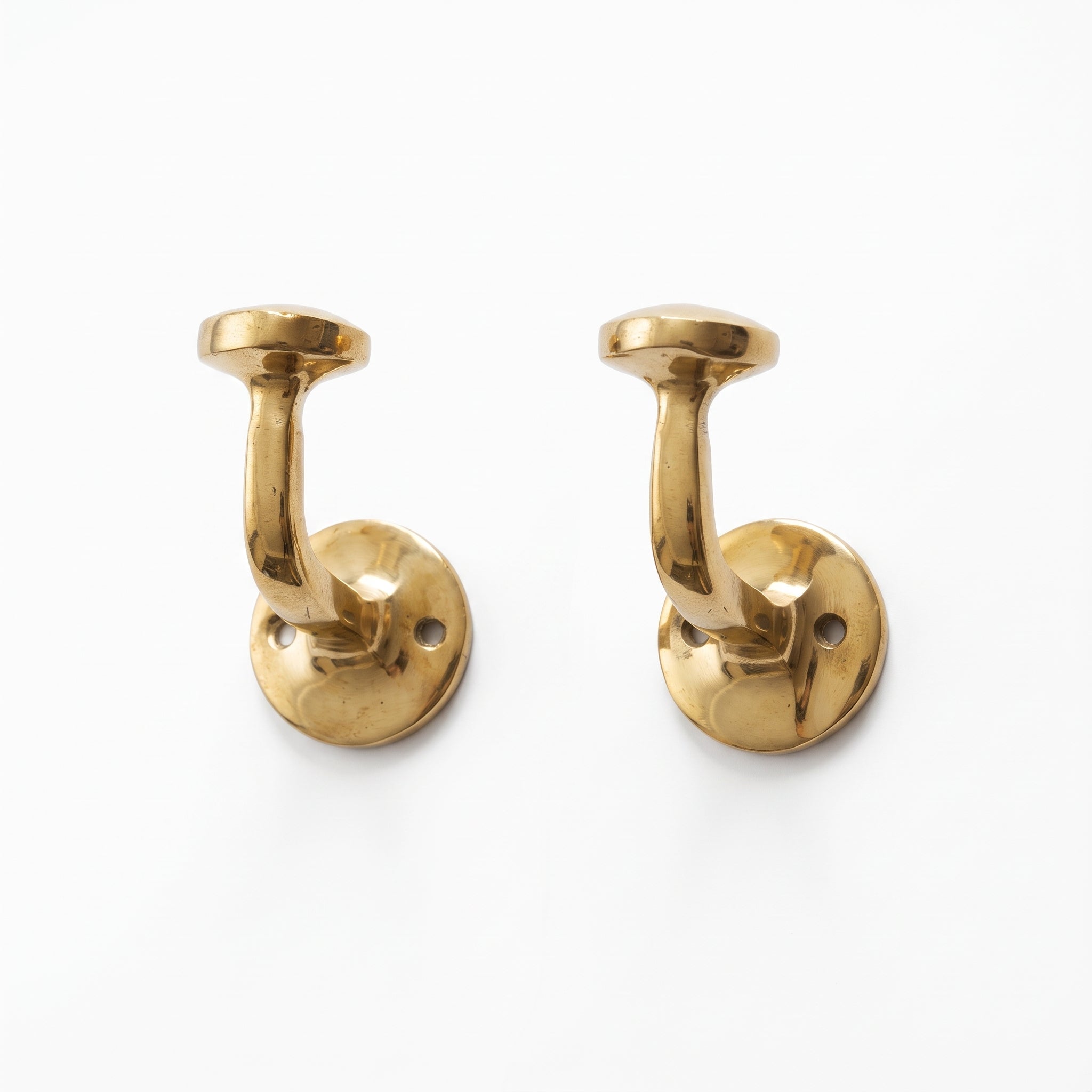 Handmade Unlacquered Brass Wall Hooks