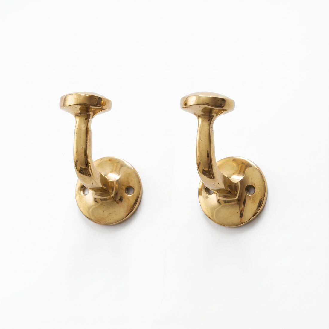 Handmade Unlacquered Brass Wall Hooks