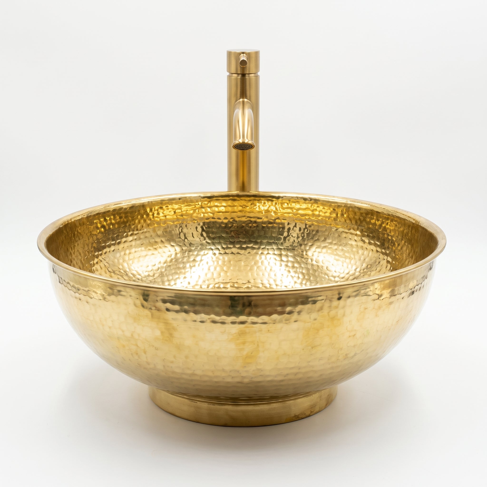 Custom Round Hammered Brass Bathroom Sink