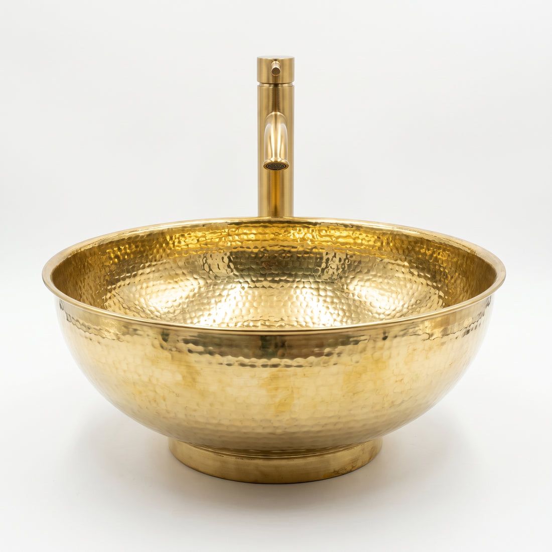 Custom Round Hammered Brass Bathroom Sink