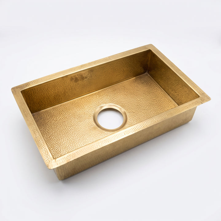 Hammered Brass Kitchen Sink