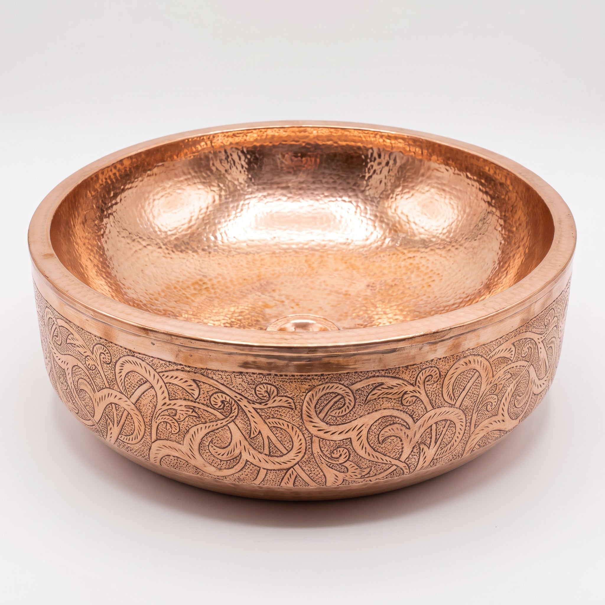 Hand-Engraved Copper Vessel Sink