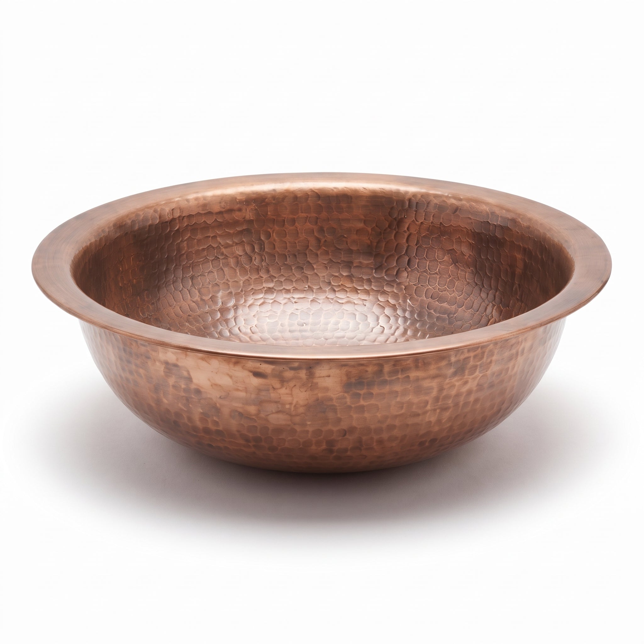 Antique Hammered Copper Round Vessel Sink