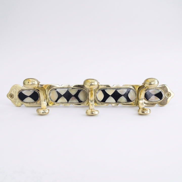 Handmade Brass Wall Hook with Inlay