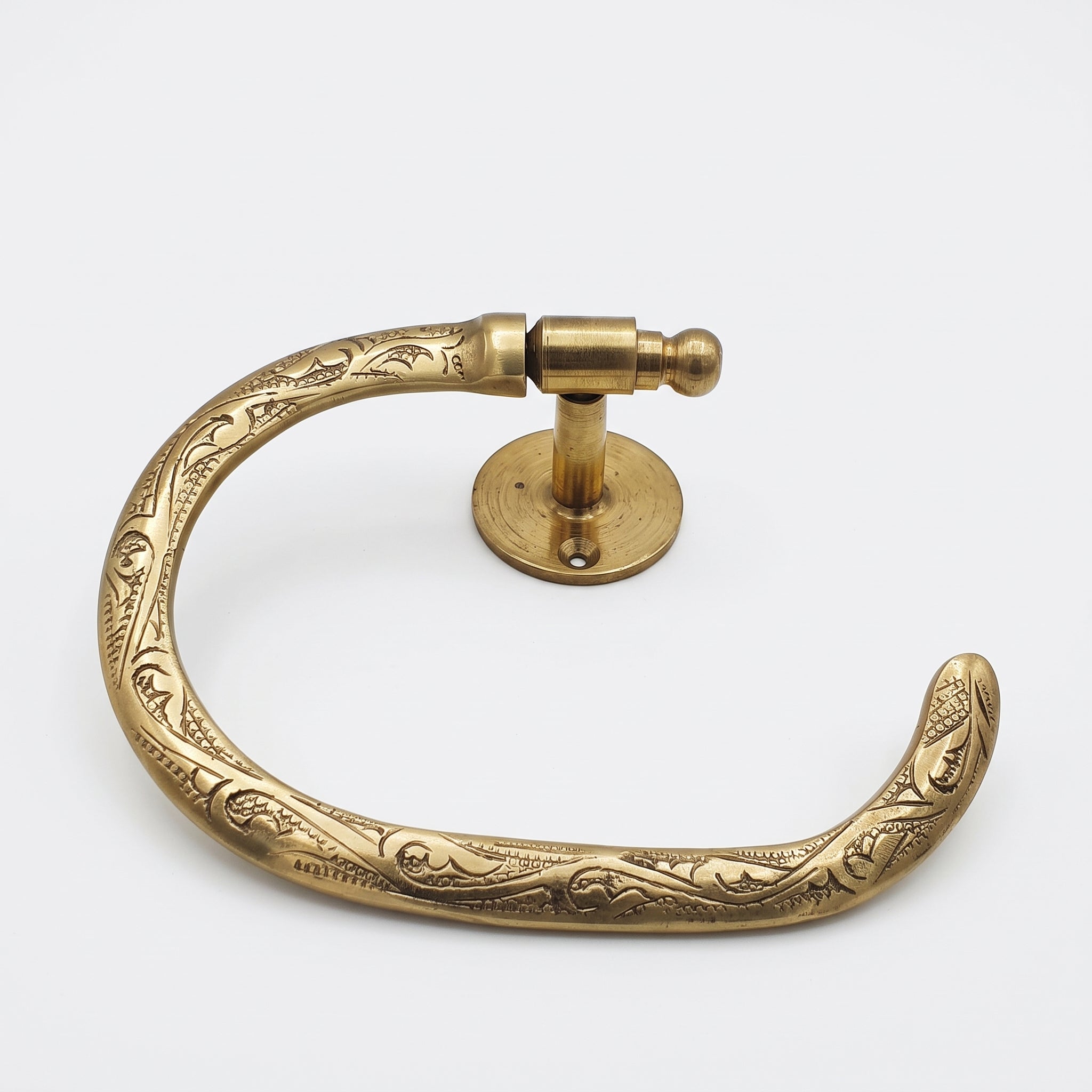 Hand-Engraved Brass Toilet Paper Holder