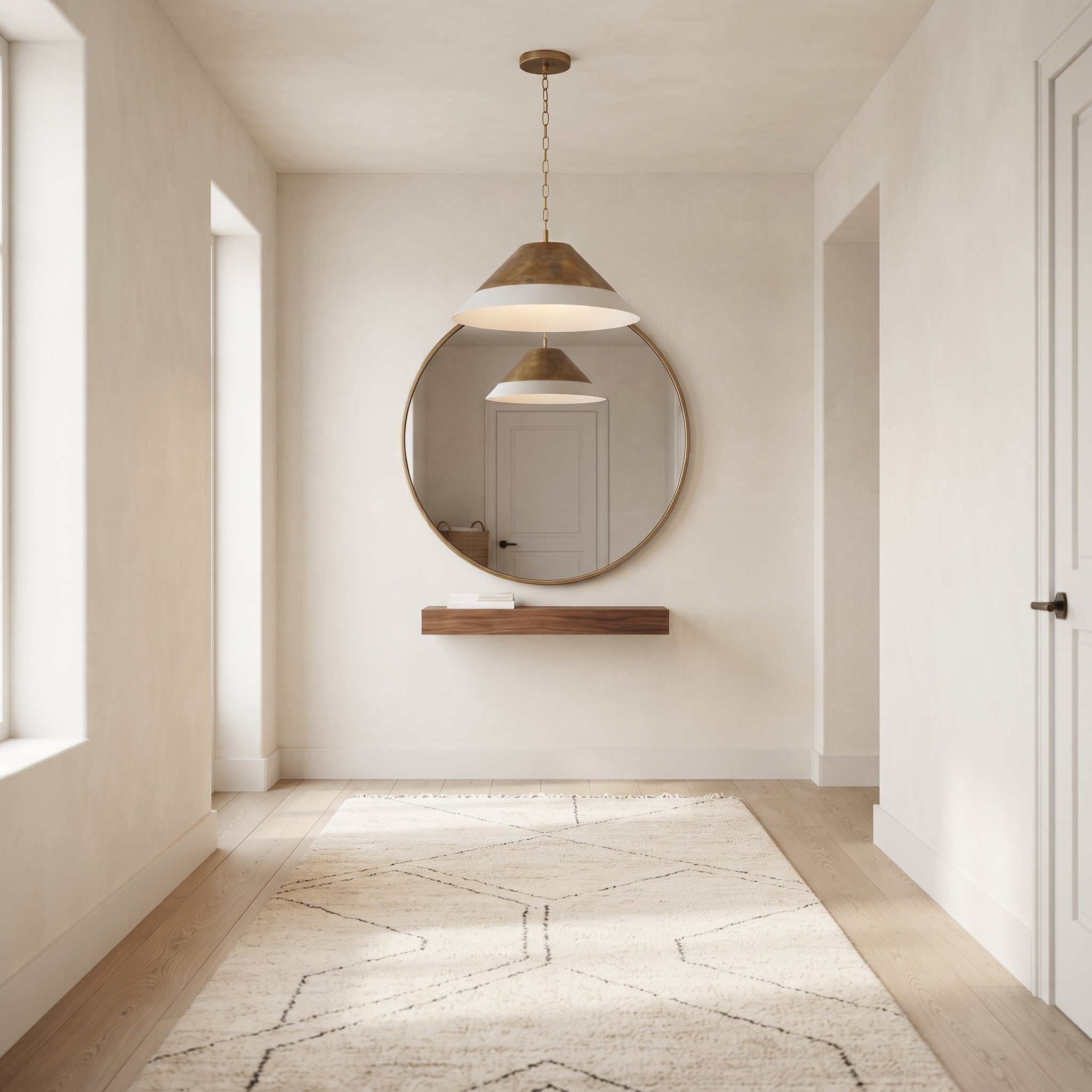 Two-Tone Handmade Brass Dome Pendant Light