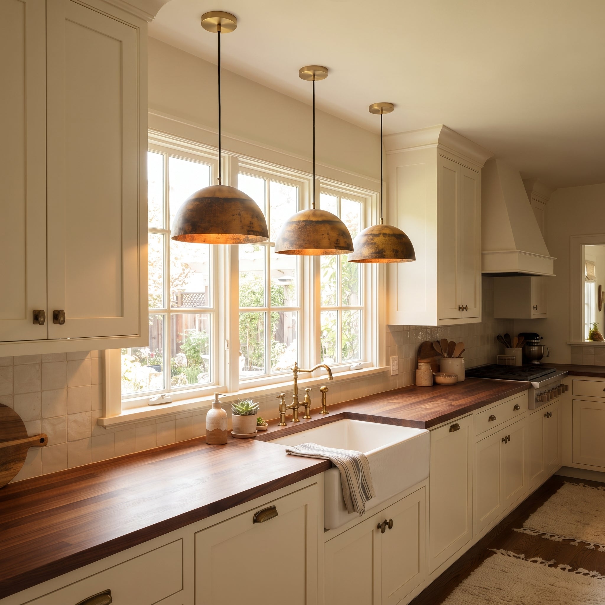 Handmade Oxidized Copper Dome Pendant Light