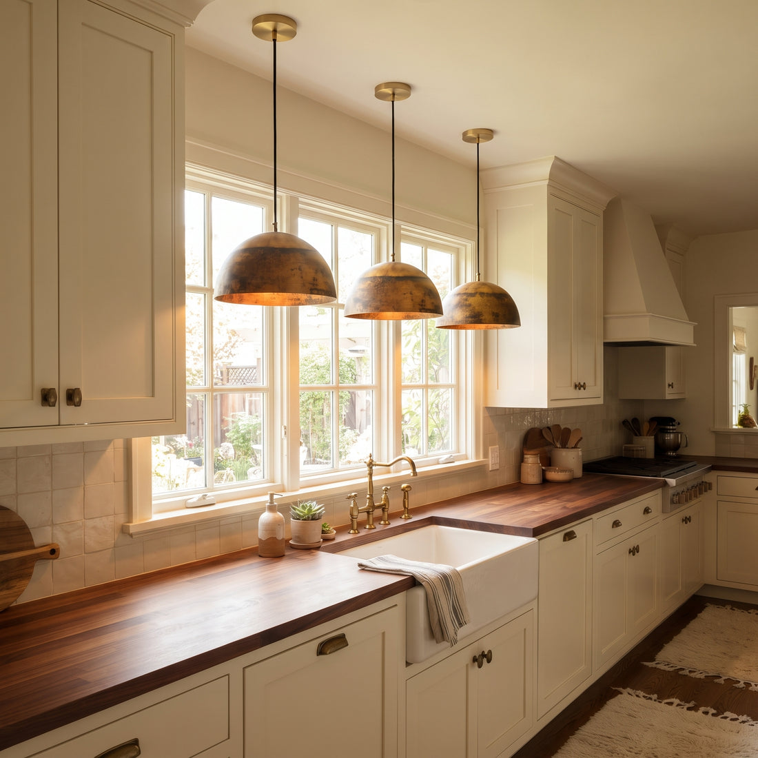 Handmade Oxidized Copper Dome Pendant Light