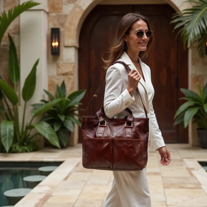 Large Leather Tote Bag – Handmade Everyday Work Bag