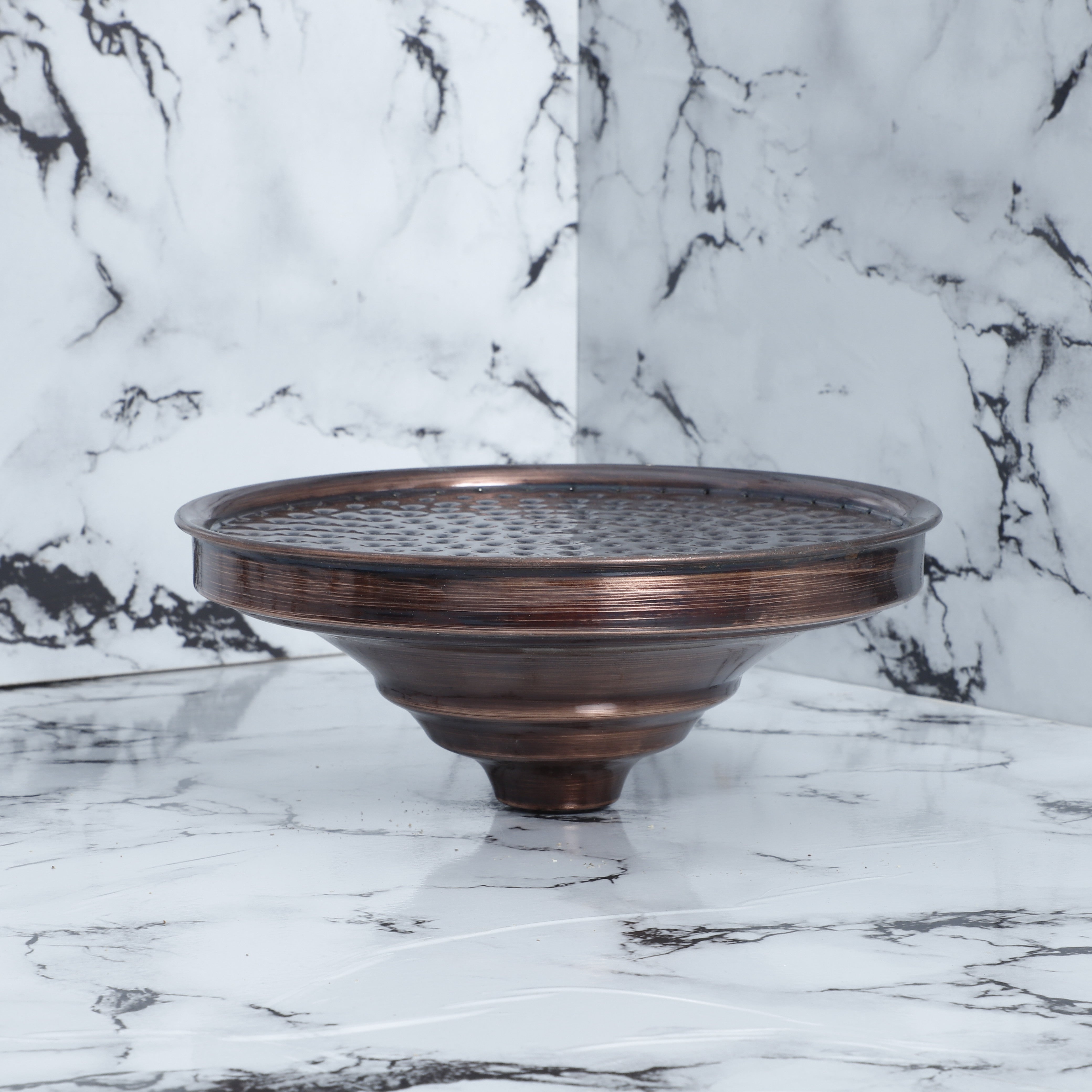 Handcrafted Copper-Finish Brass Rain Shower Head