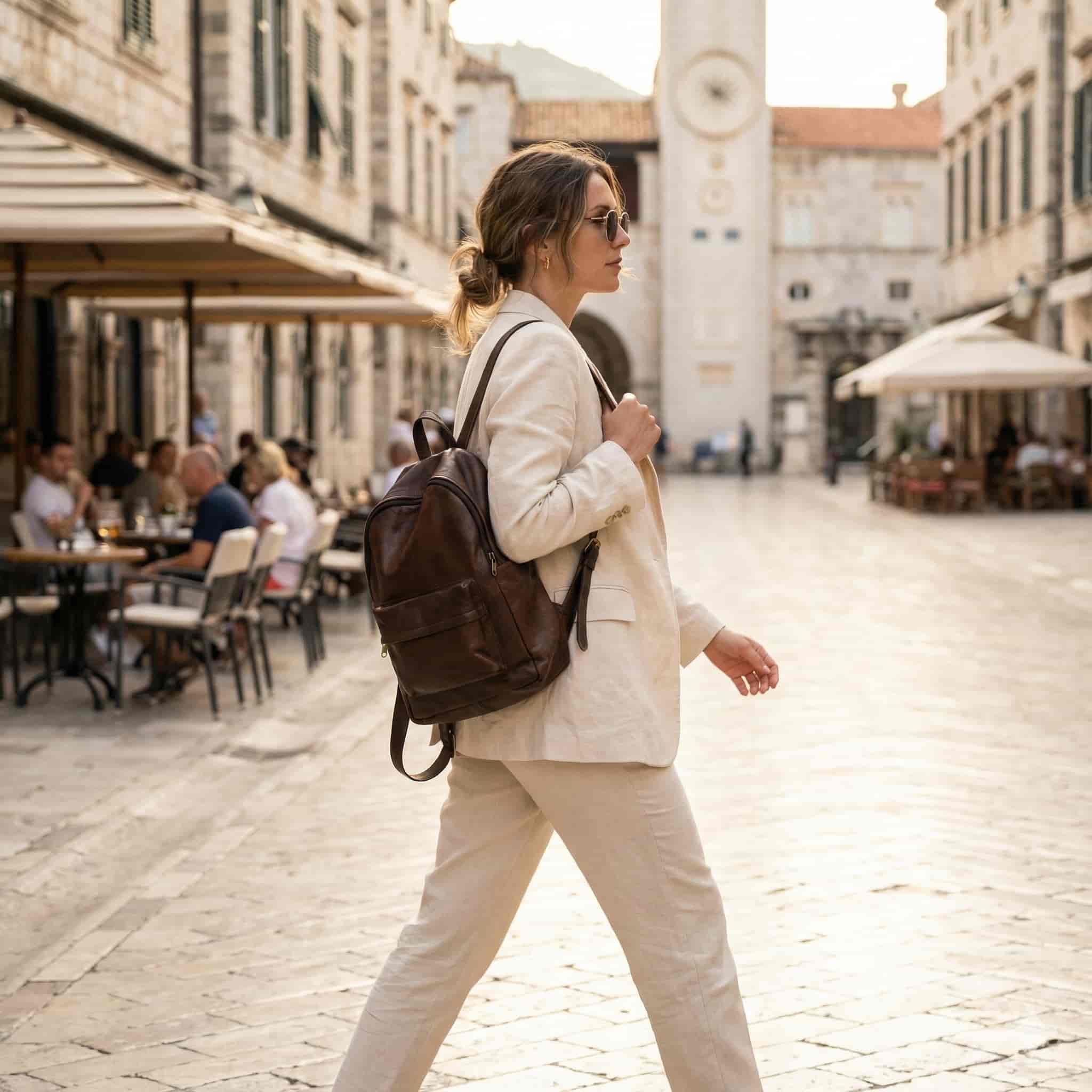 Minimalist Leather Backpack – Handmade Everyday Brown Bag