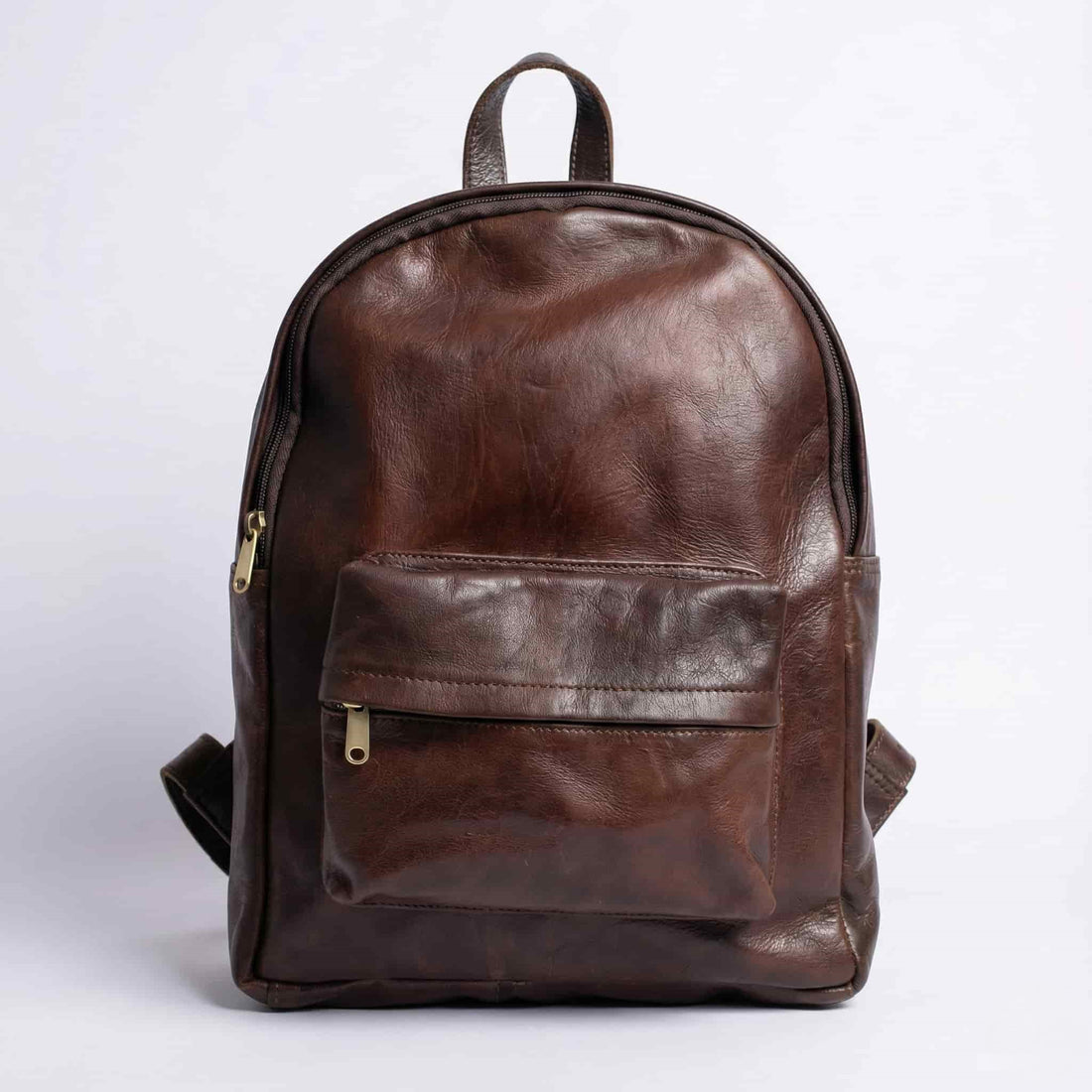 Minimalist Leather Backpack – Handmade Everyday Brown Bag