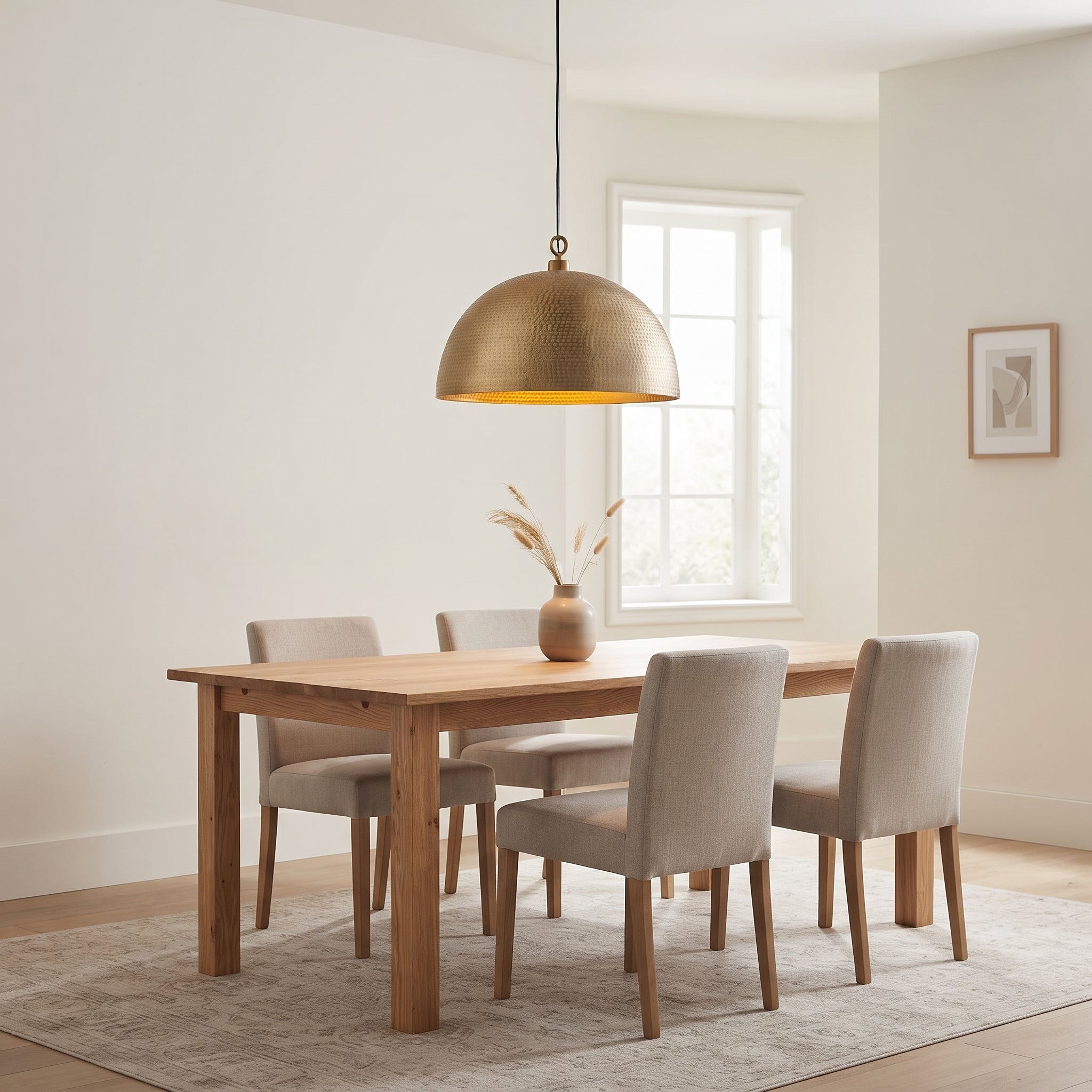 Hammered Brass Dome Pendant Light