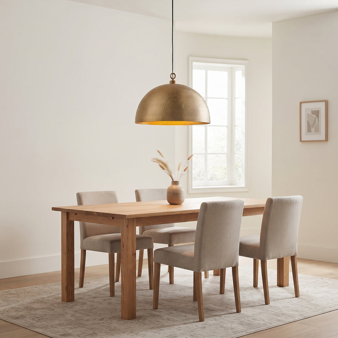Hammered Brass Dome Pendant Light