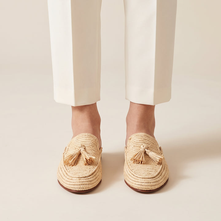 Moroccan Raffia Wedding Mules for Women – 6 Colors