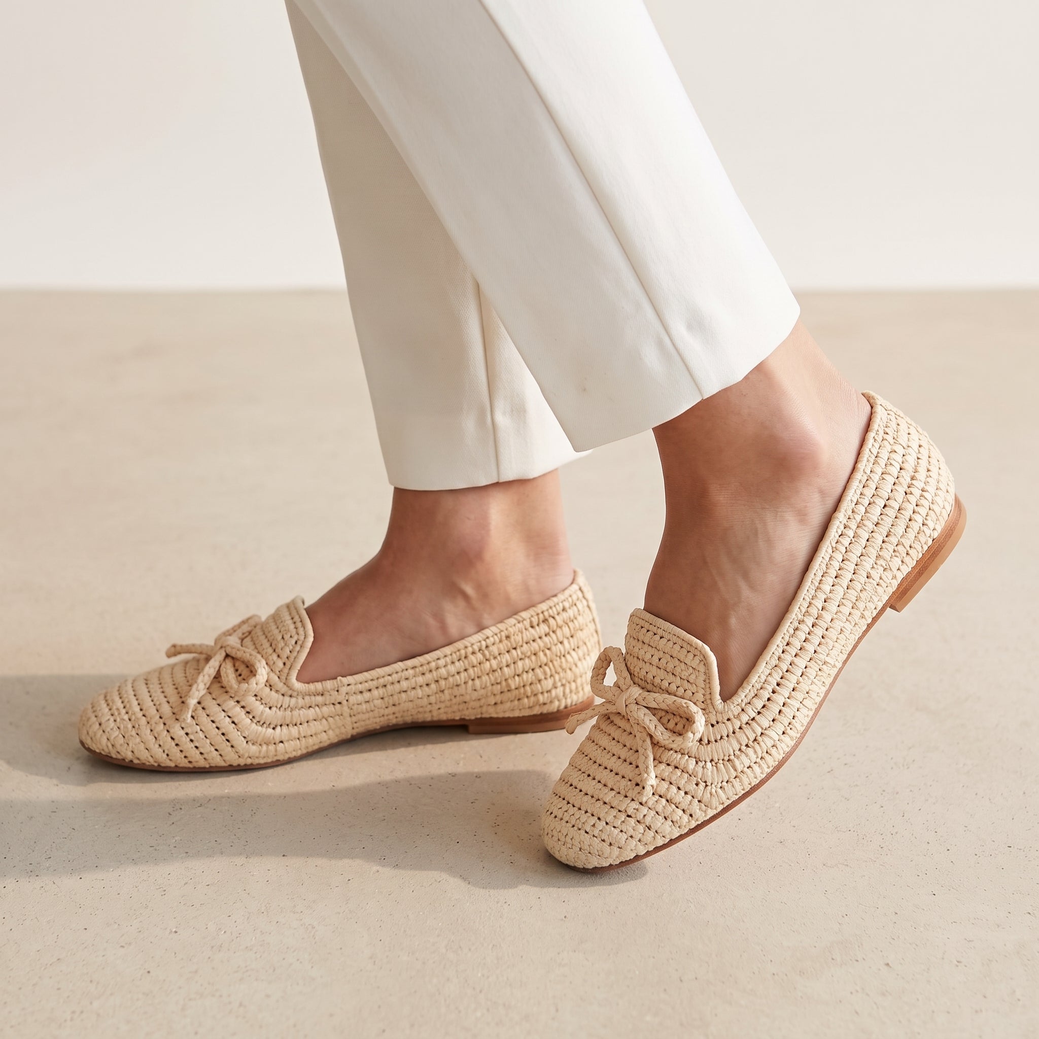 Handmade Raffia Moccasins for Women