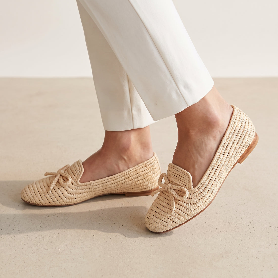 Handmade Raffia Moccasins for Women