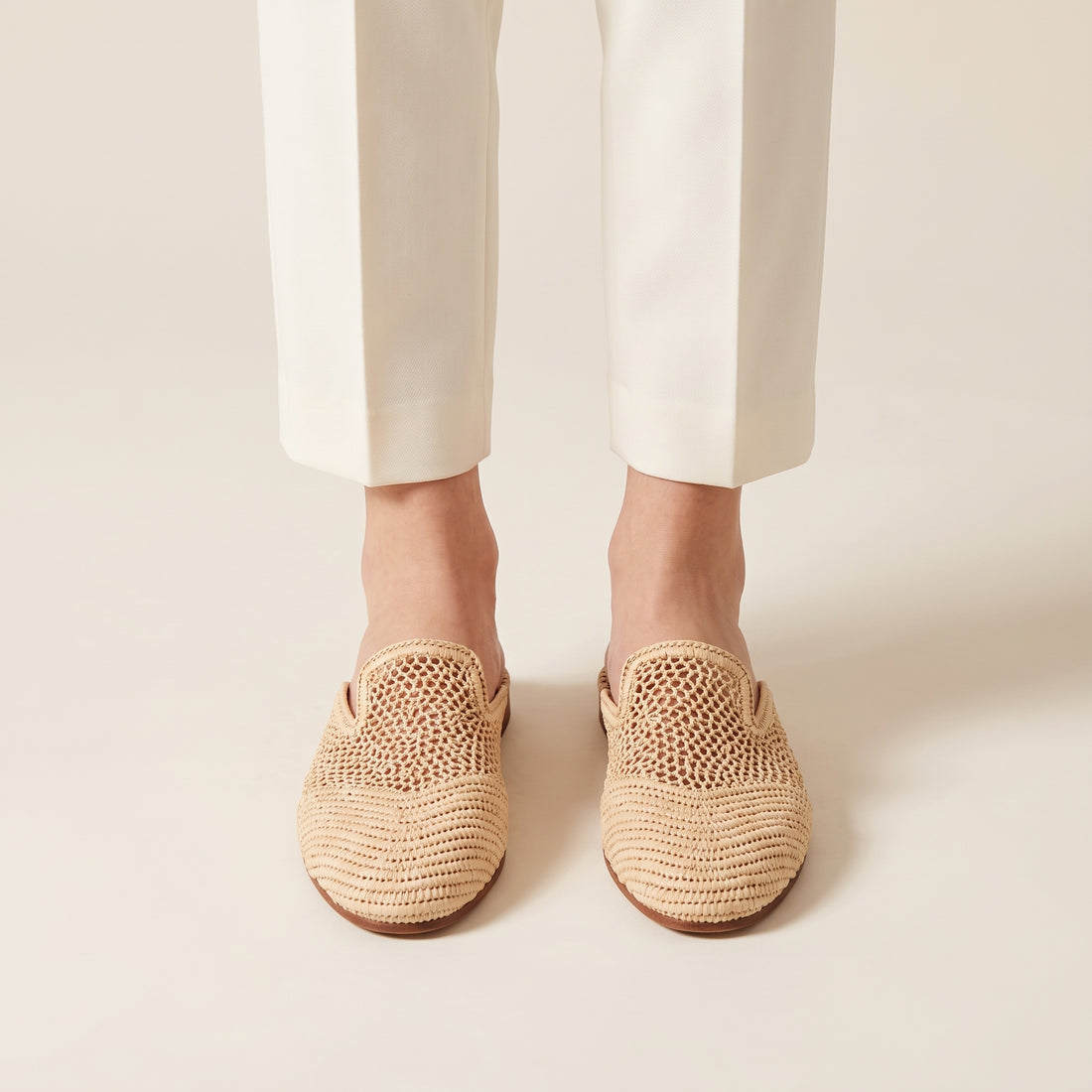Handmade Raffia Slippers for Women