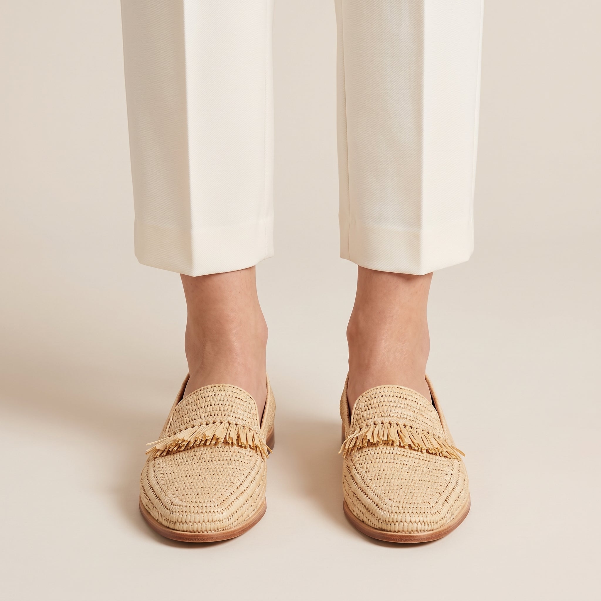 Handmade Raffia Oxford Shoes for Women