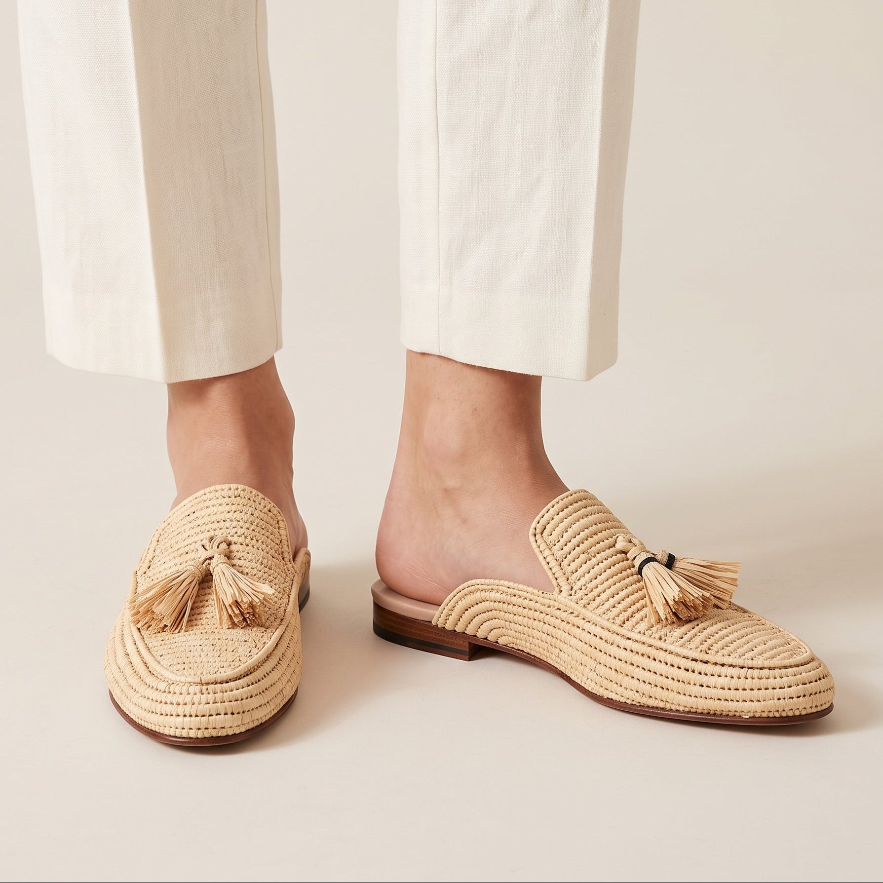 Moroccan Raffia Wedding Mules for Women – 6 Colors