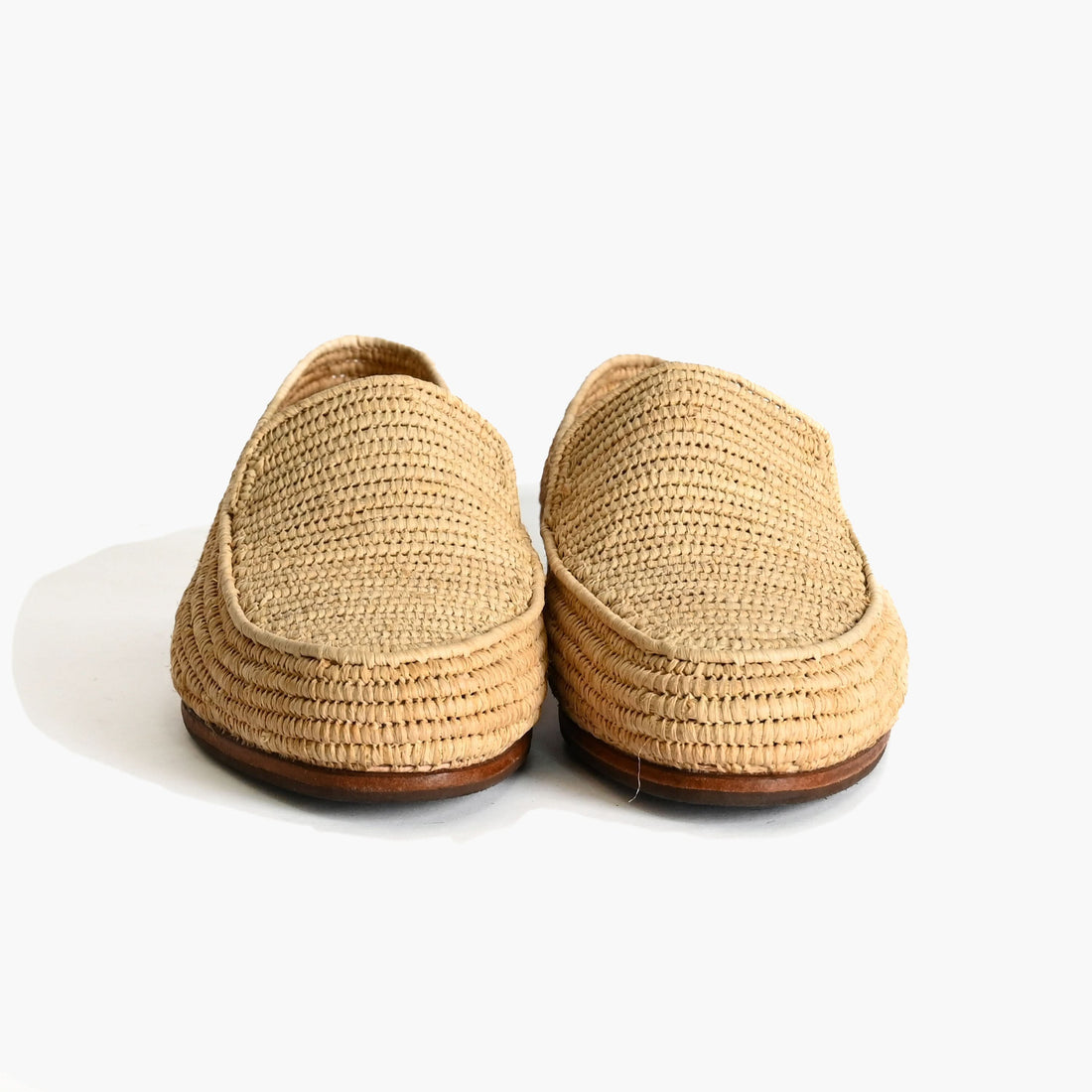 Natural Raffia Loafers – Handmade Minimalist Summer Shoes
