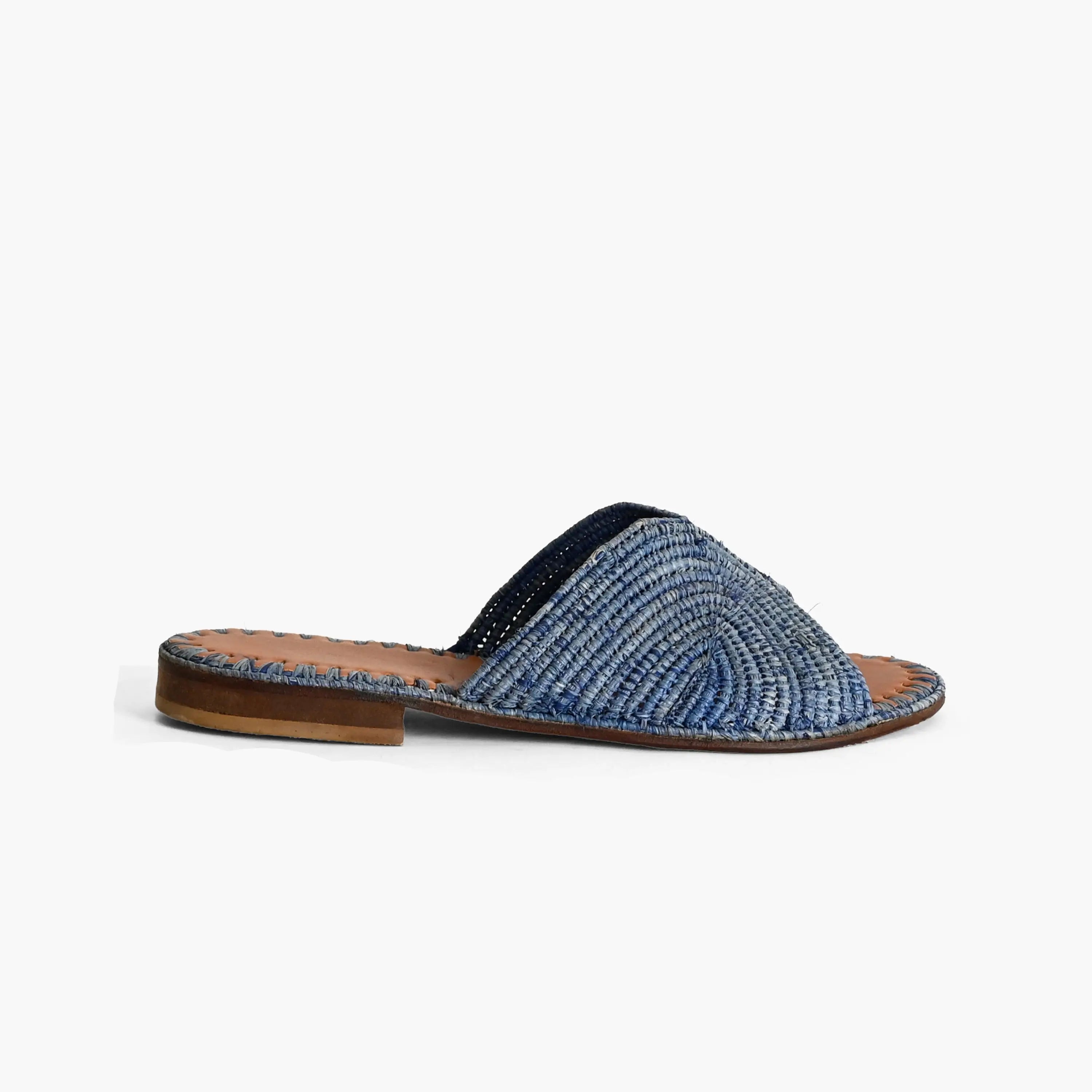 Handmade Raffia Slide Sandals for Women
