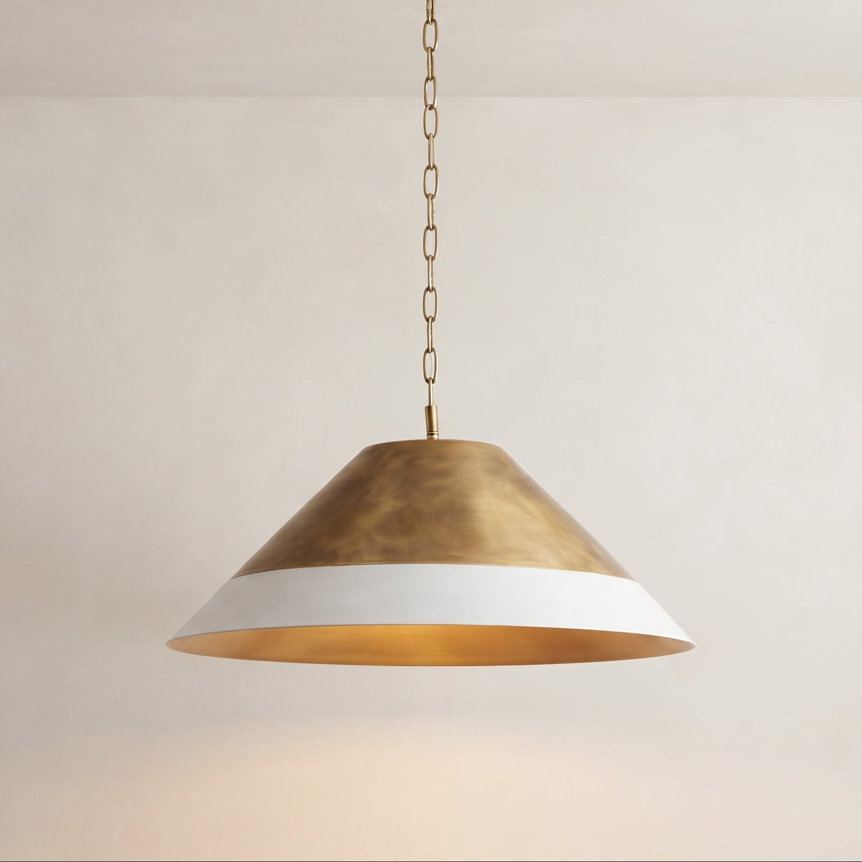 Two-Tone Handmade Brass Dome Pendant Light