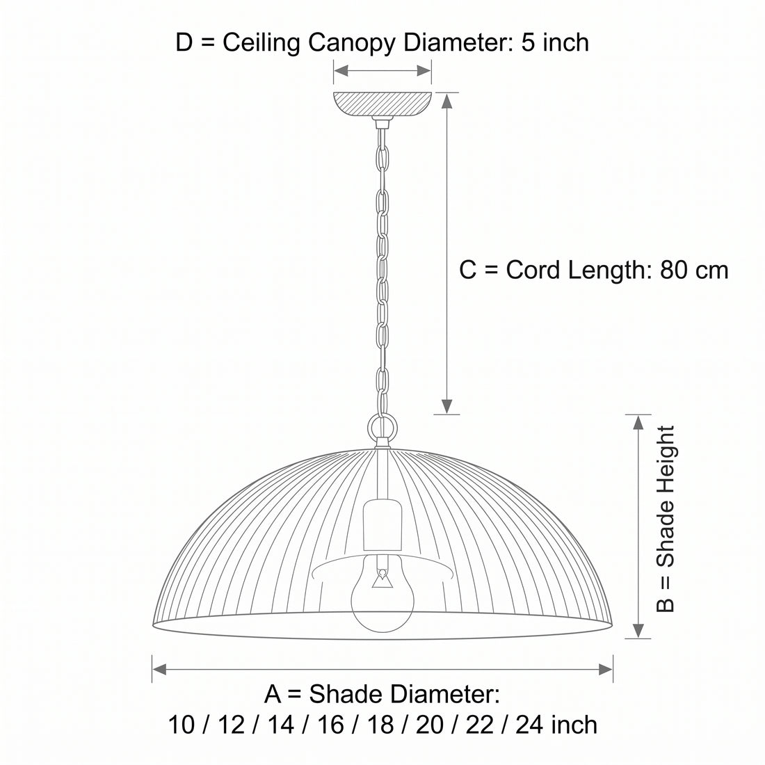 Black Hammered Copper Dome Pendant Light