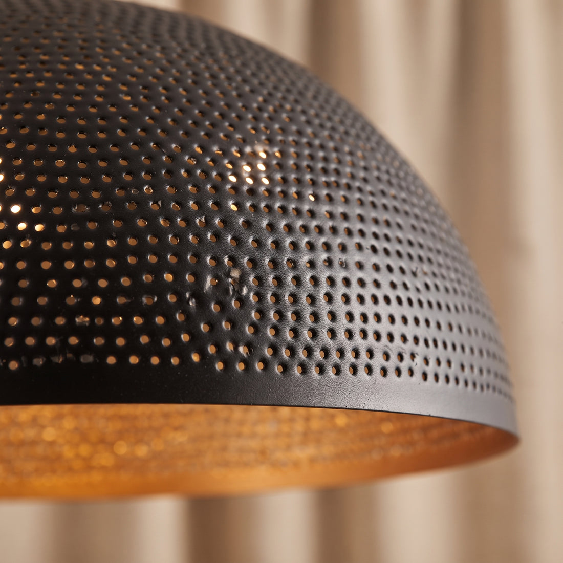 Black Hammered Brass Dome Pendant Light