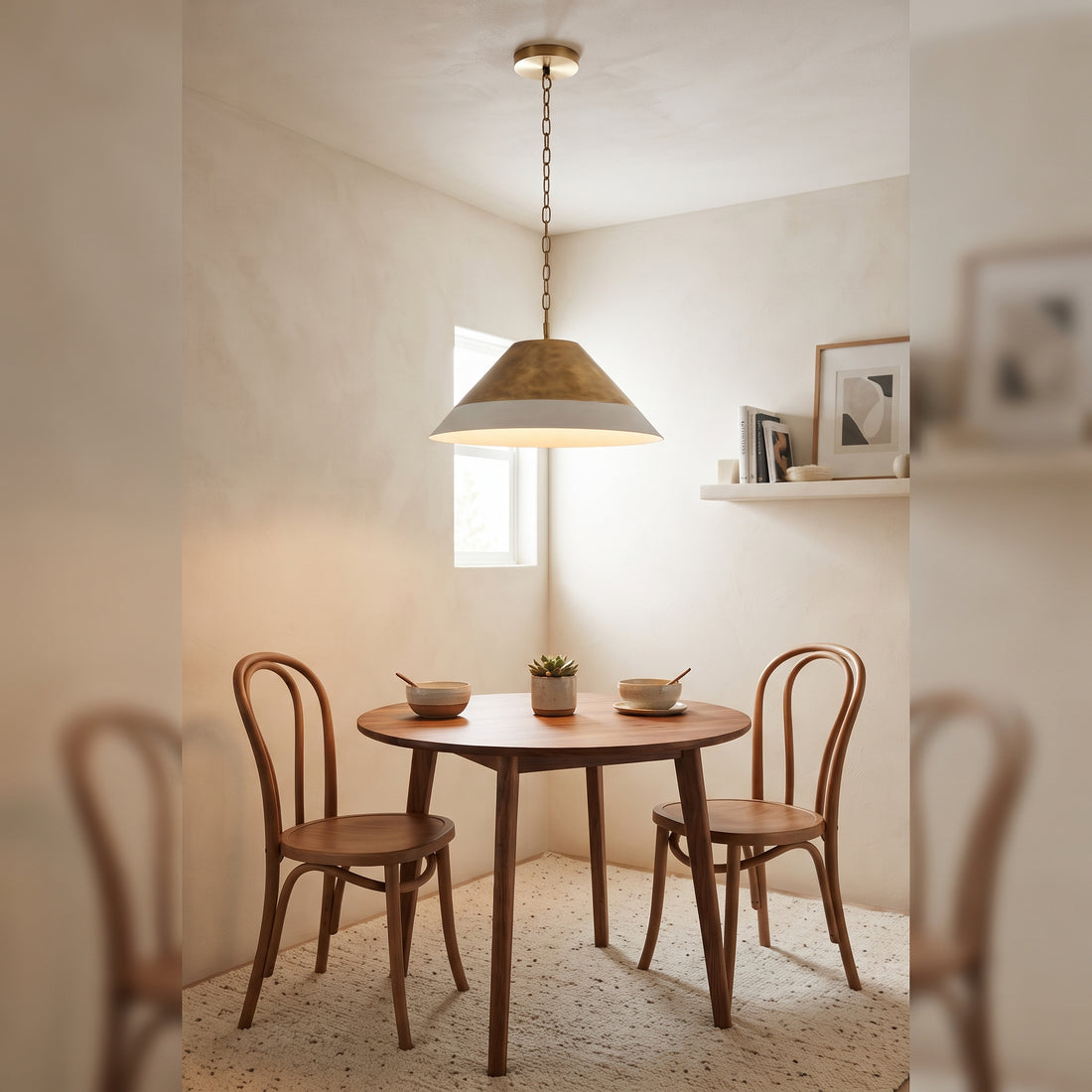 Two-Tone Handmade Brass Dome Pendant Light