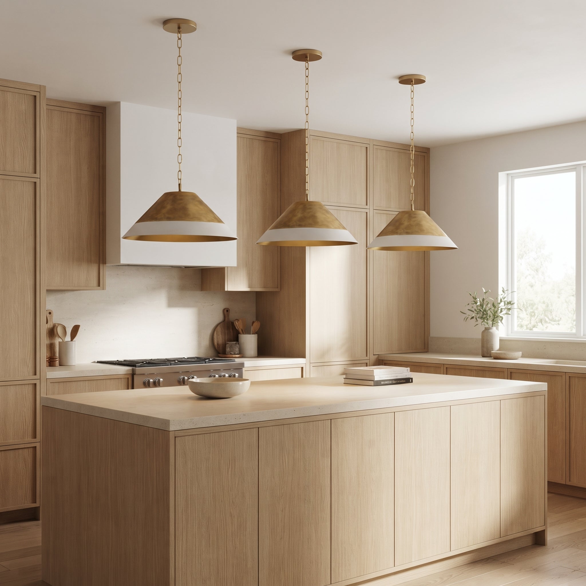 Two-Tone Handmade Brass Dome Pendant Light
