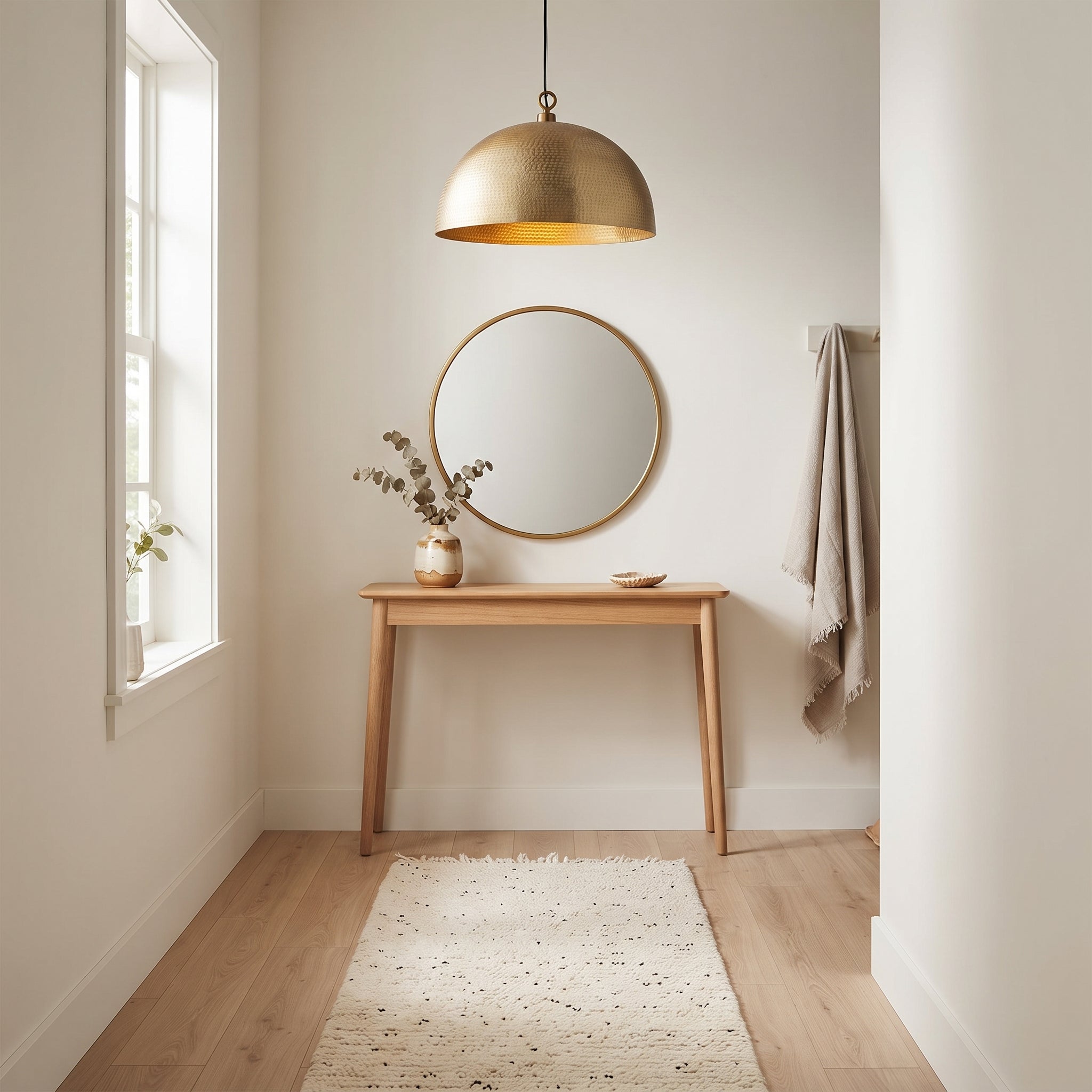 Hammered Brass Dome Pendant Light