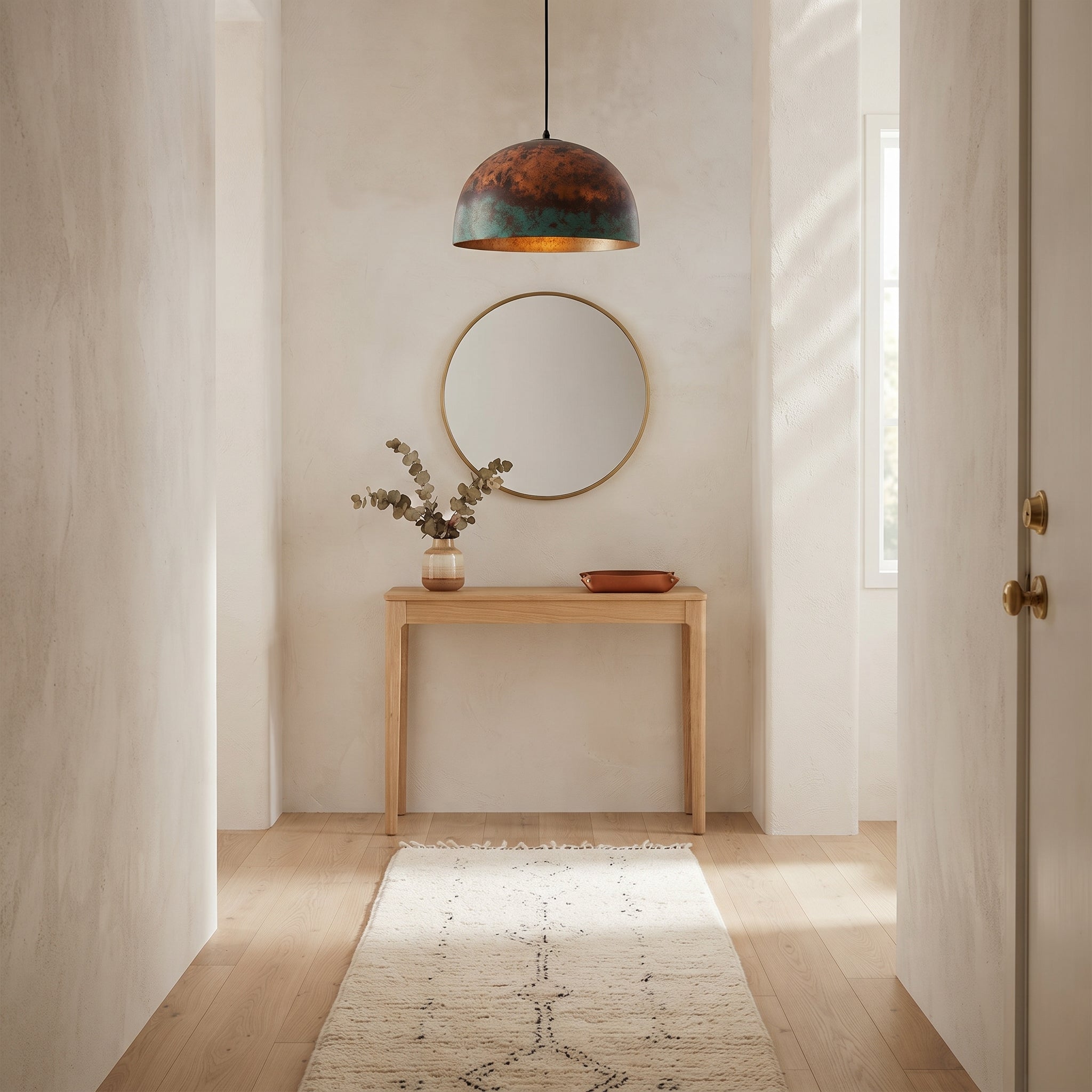 Oxidized Copper Dome Pendant Light