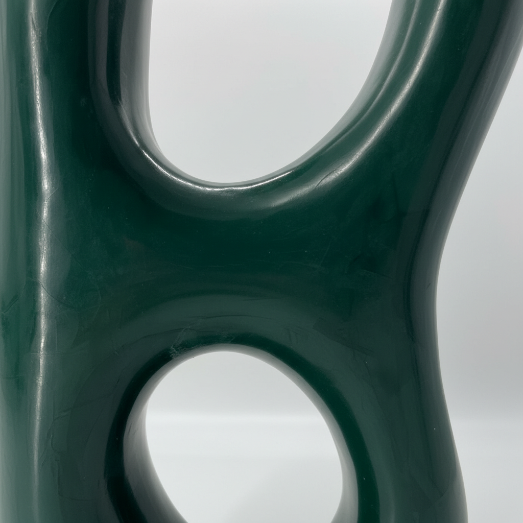 Handmade Ceramic Vase – Abstract Green Sculptural Modern Vase