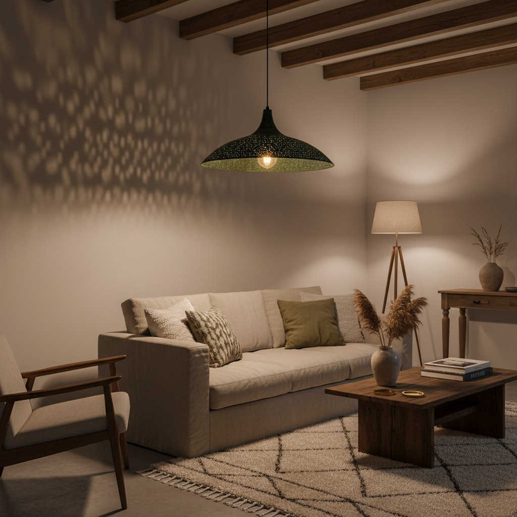Brass Green Pendant Lamp – Moroccan Minimalist Ceiling Light