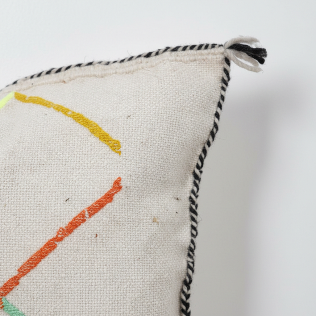 Geometric Moroccan Pillow Cover with Tassels