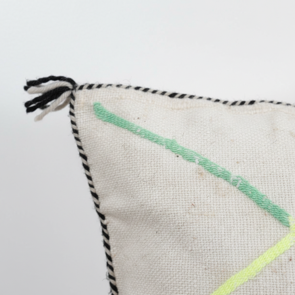Geometric Moroccan Pillow Cover with Tassels